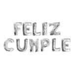 Globo Feliz Cumple - Plateado - Letras