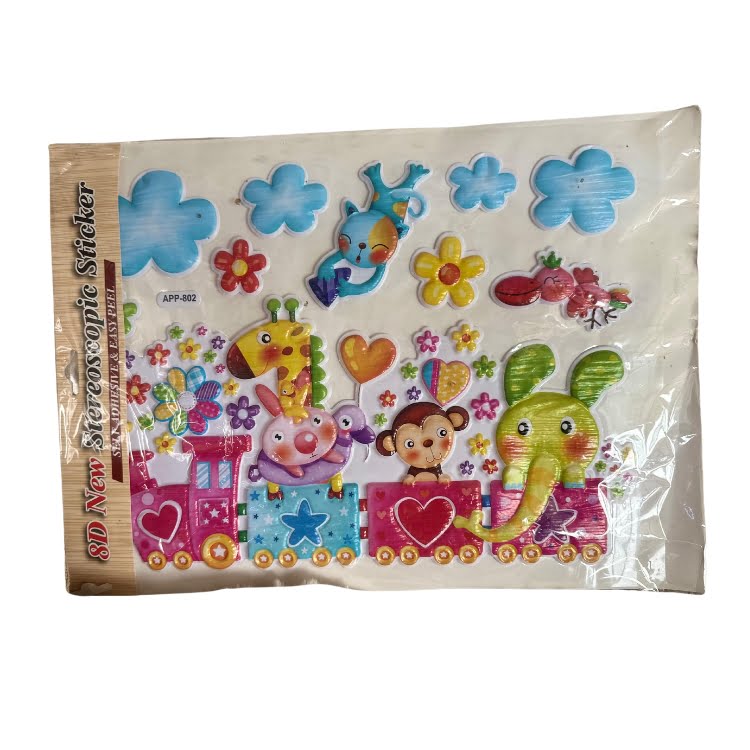 stickers (6) Adhesivo Infantil - Tren - 27,4 x 35 cm - Imagen 1