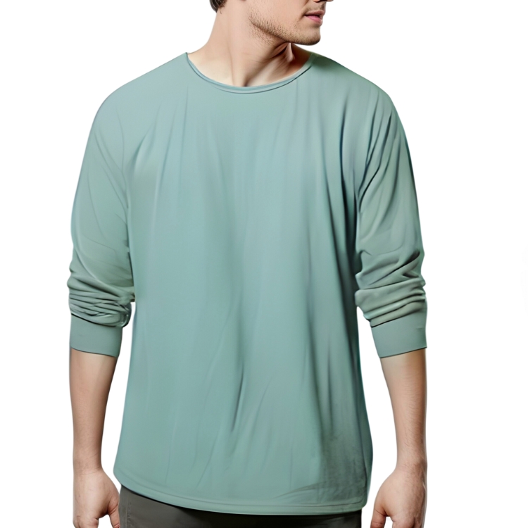 1 Polera Hombre Mangas Largas Verde - Imagen 1