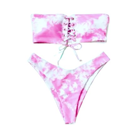 Conjunto de Bikini Tie Dye Top con Amarre
