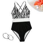 Traje de Baño Enterizo Combinado Animal Print