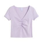 Crop Top Canalé Lila