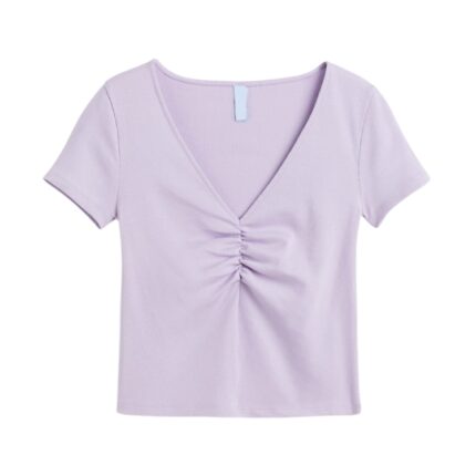 Crop Top Canalé Lila