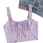 Crop Top Fruncido con Nudo