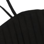 Vestido Negro Mini Bodycon Ajustado Con Tirantes Acanalados - Imagen 5