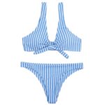 Conjunto de Bikini con Nudo a Rayas