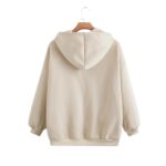 Polerón con Capucha, Cordón y Cremallera con Hombros Caídos - Imagen 2