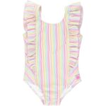 Traje de Baño Niña con Volantes y Rayas