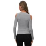Camiseta Ajustada de Canalé con Hombros Descubiertos - Imagen 3