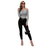 Camiseta Ajustada de Canalé con Hombros Descubiertos - Imagen 4