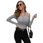 Camiseta Ajustada de Canalé con Hombros Descubiertos - Imagen 6