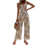 Jumpsuit Tropical con Cordón en la Espalda y Pierna Ancha - Imagen 3