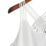 Blusa Blanca Cuello Redondo con Tiras y Capa Cruzada - Imagen 3