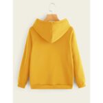 Polerón Hoodie Amarillo con Cordón y Bolsillo - Imagen 2