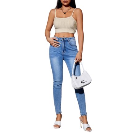 Top Crop de Tirantes Finos en Canalé