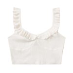 Top Corto Tejido de Canalé con Ribete Fruncido - Imagen 2