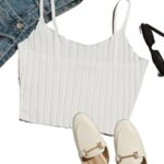 Top de Tirantes Tejido de Canalé Blanco