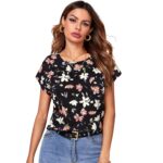 Polera Floral de Manga Murciélago Multicolor - Imagen 2