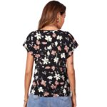 Polera Floral de Manga Murciélago Multicolor - Imagen 3