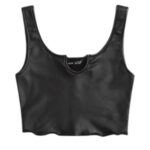 Crop Top de PU sin Mangas - Imagen 2