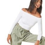 Top Blanco Recortado Hombros Descubiertos - Imagen 4