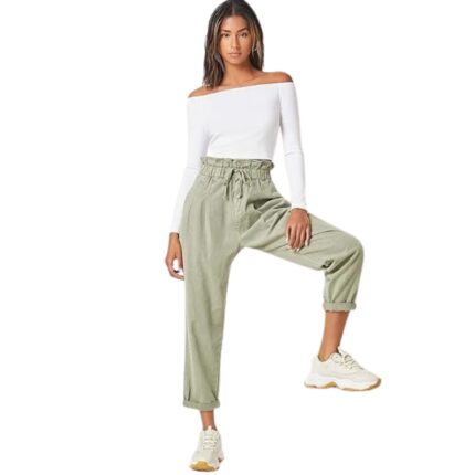 Top Blanco Recortado Hombros Descubiertos