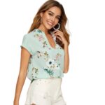 Top con Estampado Floral y Escote en V - Imagen 4