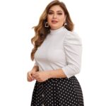 Blusa Cuello Alto y Mangas Abullonadas - Imagen 2