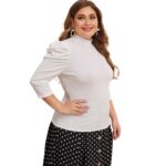 Blusa Cuello Alto y Mangas Abullonadas - Imagen 5