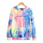 Hoodie Tie Dye con Cordón y Hombros Caídos
