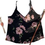 Top con Escote en V Tirantes Flores