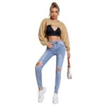 Pullover Súper Corto Hombros Caídos