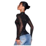 Top de Malla Negro con Brillo - Imagen 4