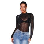 Top de Malla Negro con Brillo - Imagen 6