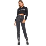 Jeans Mom Negro Lavado - Imagen 3
