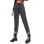 Jeans Mom Negro Lavado - Imagen 4