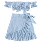 Conjunto Crop Top & Falda con fruncido Shein Exclusive