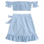 Conjunto Crop Top & Falda con fruncido Shein Exclusive - Imagen 2