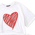 Camiseta con Corazón Rayado - Manga Corta, Look Divertido - Imagen 3