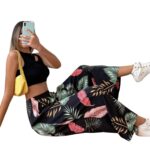 Conjunto Top Tank Corto & Pantalón Pierna Ancha - Estampado Tropical - Imagen 5