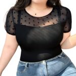 Blusa Transparente con Lunares - Manga Corta y Estilo Elegante