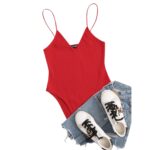 Body de tirantes tejido de canalé unicolor rojo - Imagen 4