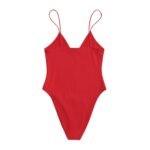 Body de tirantes tejido de canalé unicolor rojo - Imagen 2