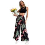 Conjunto Top Tank Corto & Pantalón Pierna Ancha - Estampado Tropical