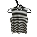 Camiseta sin mangas rayada con cuello alto