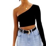 Crop Top Asimétrico Negro