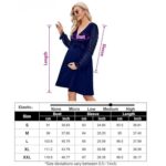 KOJOOIN - Vestido de maternidad de manga larga con cuello en V - Imagen 2