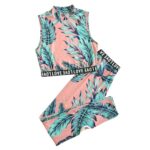 Conjunto deportivo infantil de dos piezas (top sin mangas y leggings)