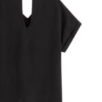 Blusa negra con abertura tipo ojo girante delantero - Imagen 3