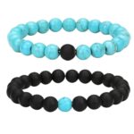 Set 2 Pulseras Piedras Naturales Ágata y Turquesa - Imagen 2